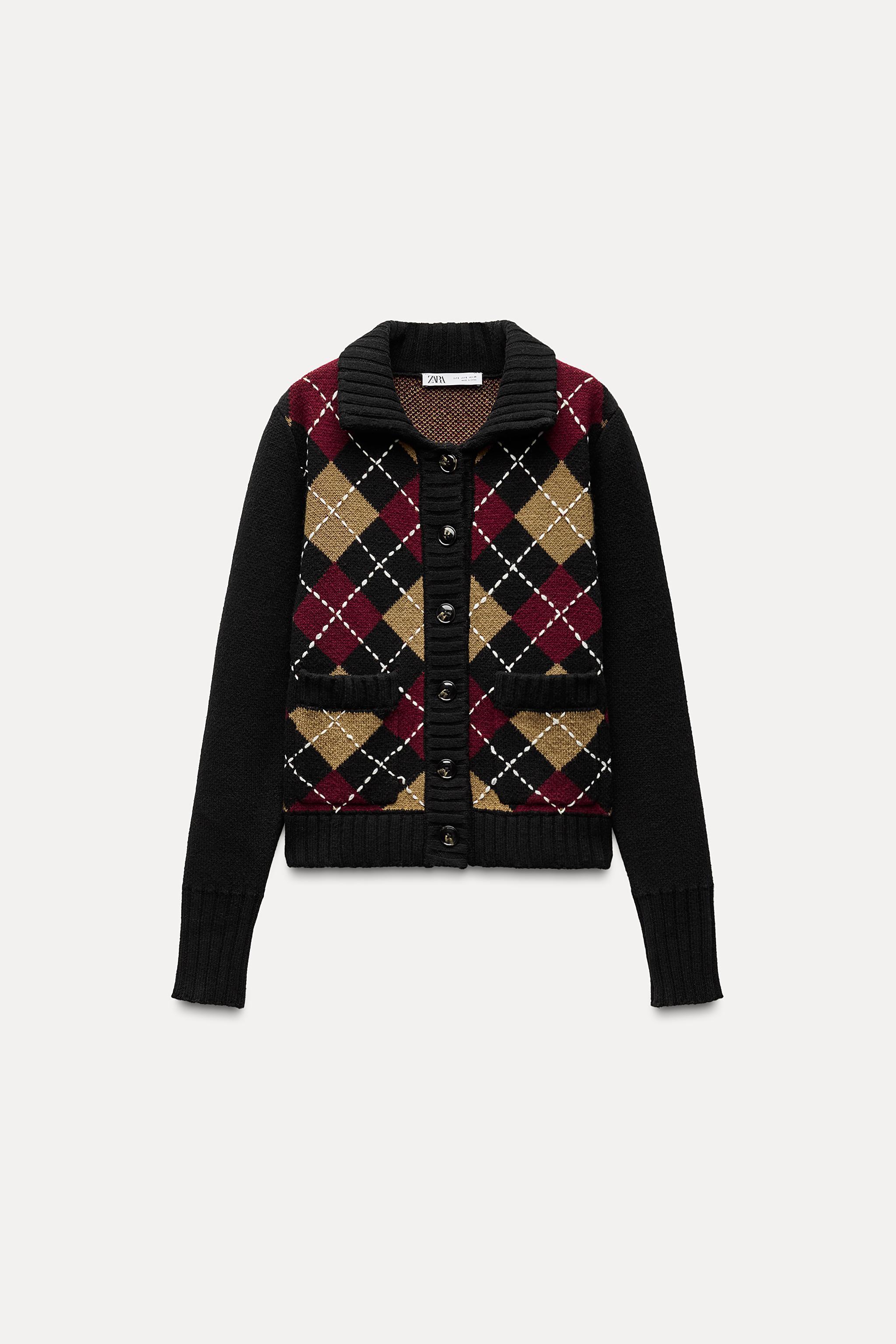 ARGYLE KNIT CARDIGAN Product Image