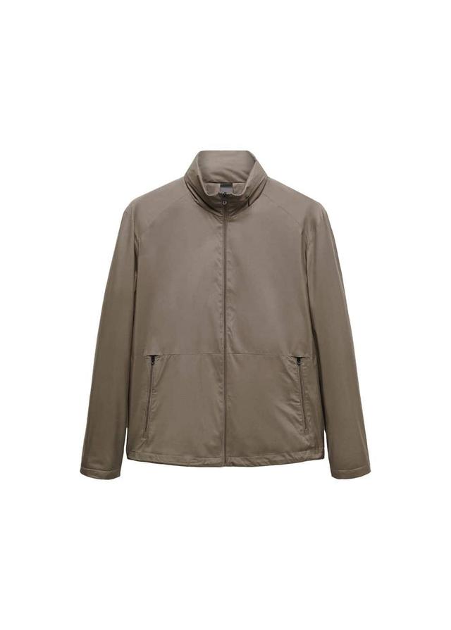 MANGO MAN - Water-repellent jacket with zipper khakiMen Product Image