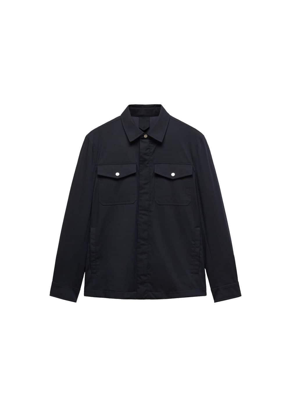 MANGO MAN - Water-repellent overshirt with pockets dark navyMen Product Image