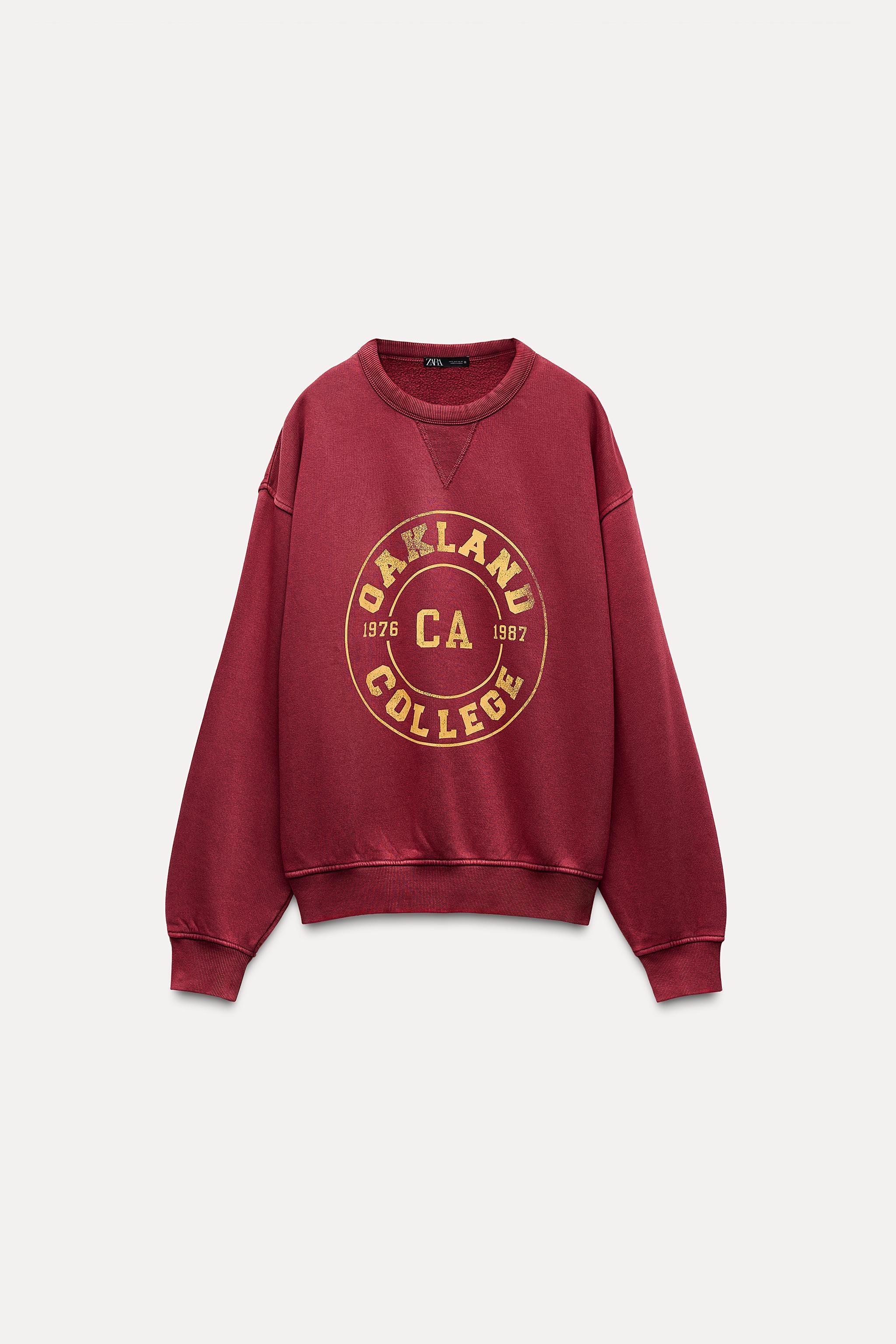 WASHED EFFECT VARSITY SWEATSHIRT Product Image