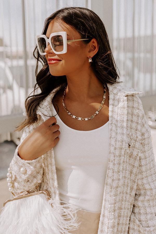 Kendra Scott Jessie Gold Chain Necklace in White Crystal Product Image