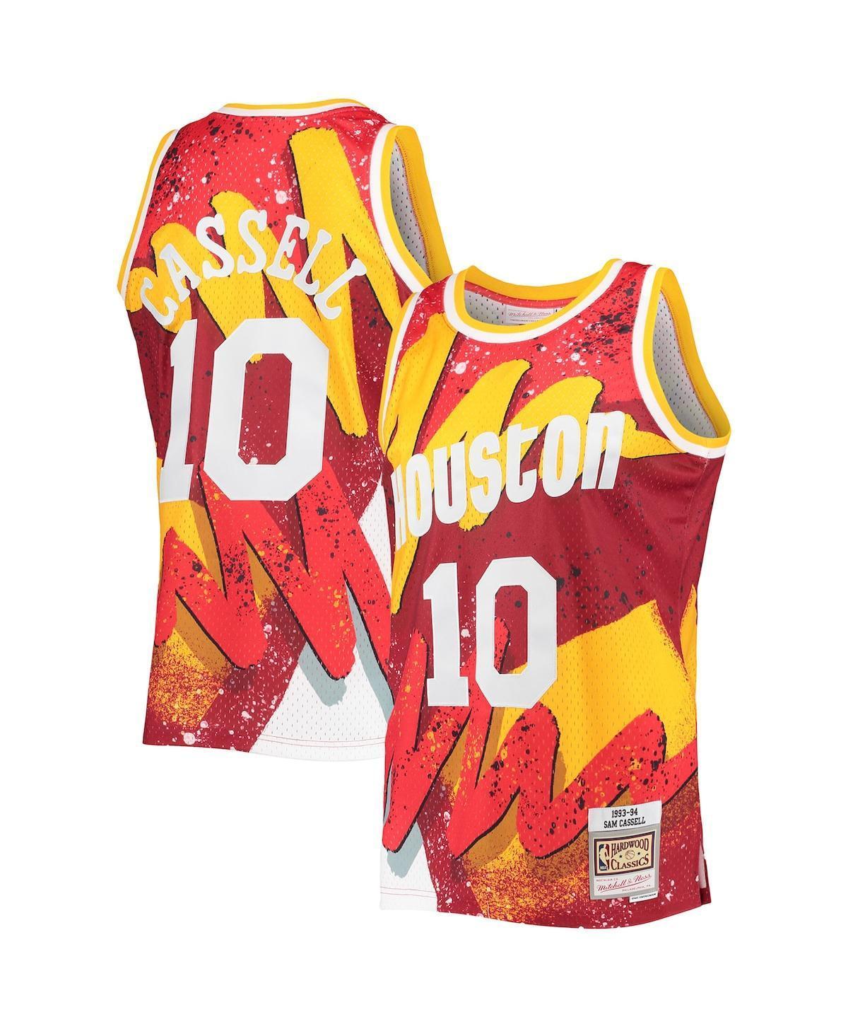 Mens Mitchell & Ness Sam Cassell Houston Rockets Hardwood Classics 1993-94 Hyper Hoops Swingman Jersey Product Image