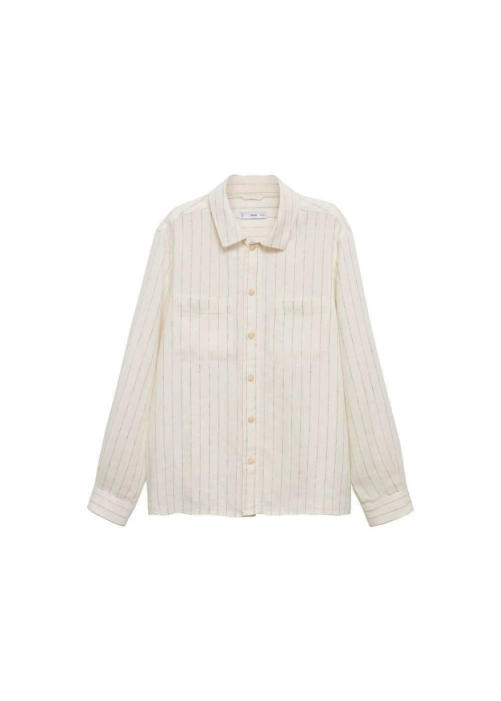 MANGO MAN - 100% linen striped regular-fit shirt ecruMen Product Image