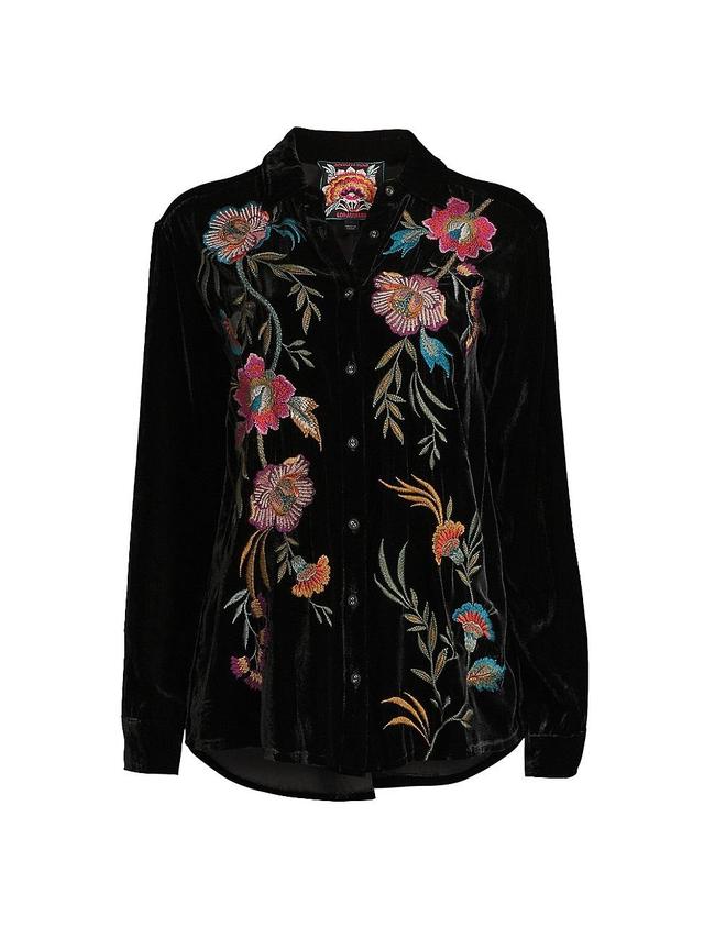 Womens Sidonia Velvet Floral Shirt Product Image