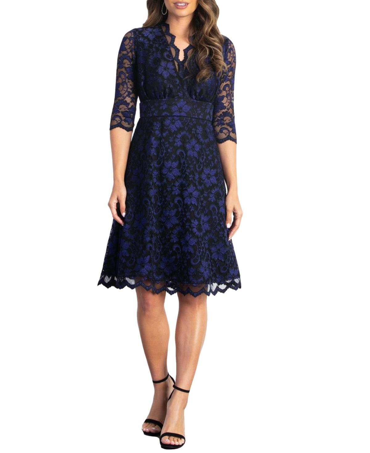 Kiyonna Womens Mon Cherie Floral Lace Cocktail Dress Product Image