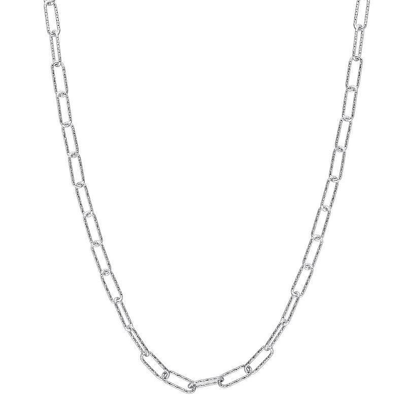 Stella Grace Sterling Silver Fancy Paper Clip Link Chain Necklace, Womens Product Image