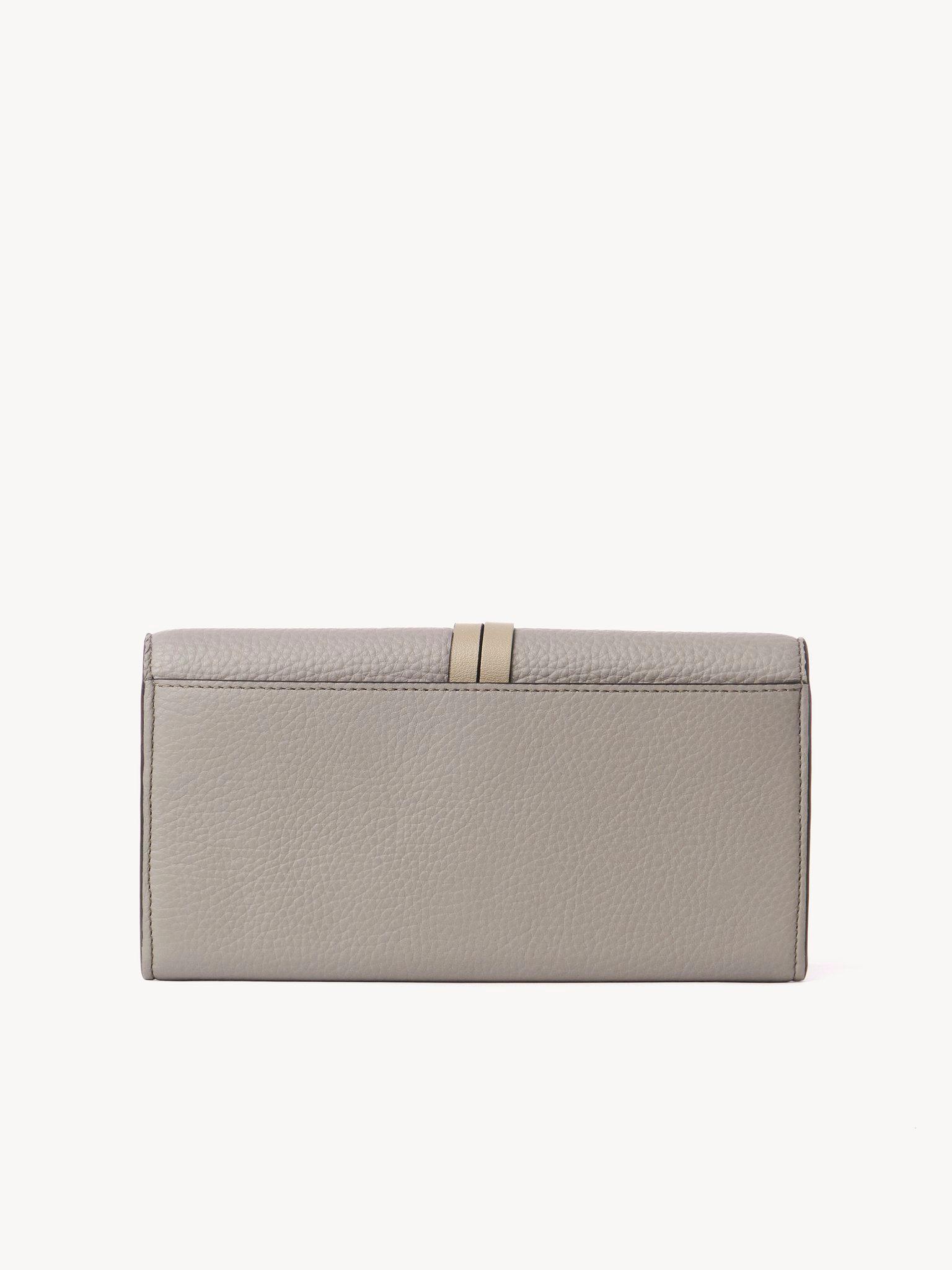 Alphabet wallet with flap in grained leather Product Image