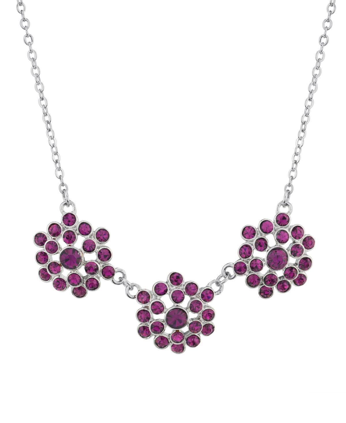 1928 Silver-Tone Amethyst Collar Necklace, Womens, Purple Product Image