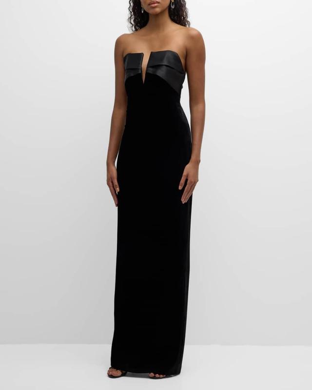 Strapless Velvet Column Gown Product Image