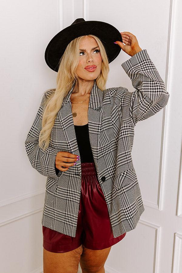 Dare To Dream Houndstooth Blazer Curves Product Image