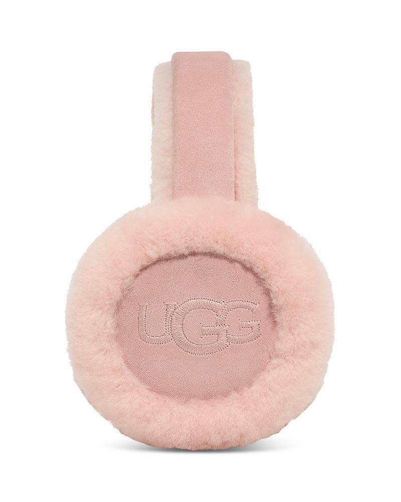 UGG Womens Sheepskin Embroidery Earmuff Earmuffs in Black Product Image