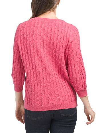 Wool Blend Cable Knit Sweater for Women Product Image