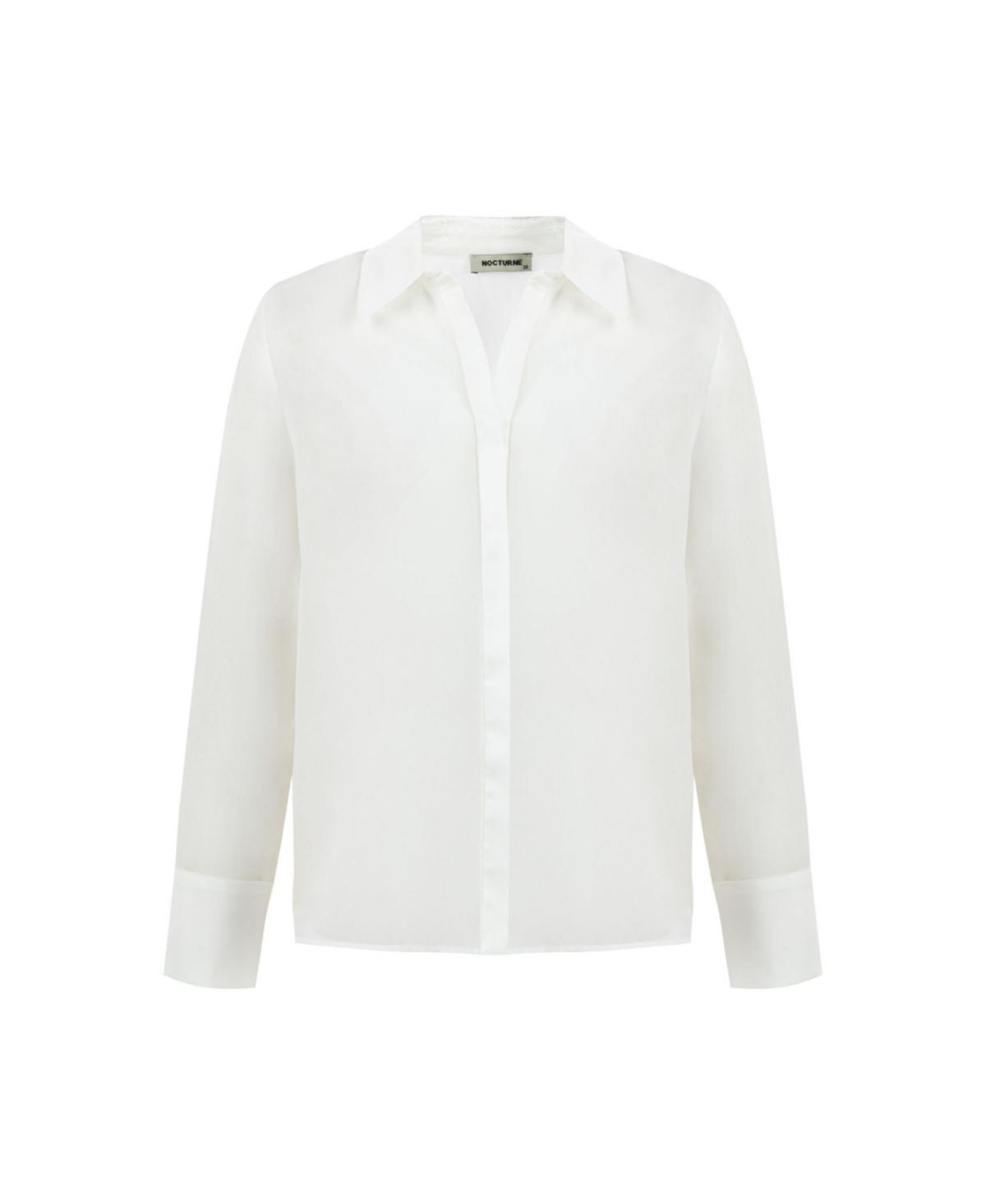 Nocturne Womens Sheer Button Front Shirt Product Image