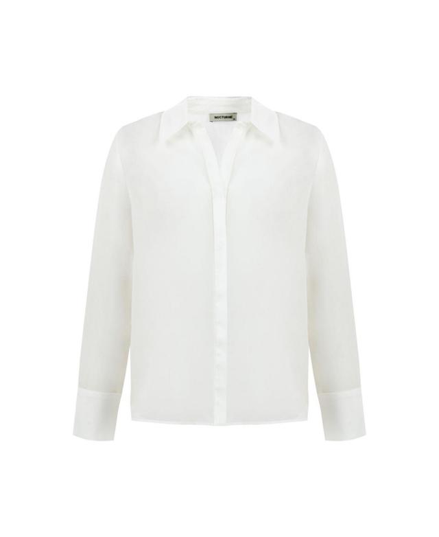 Nocturne Womens Sheer Button Front Shirt Product Image