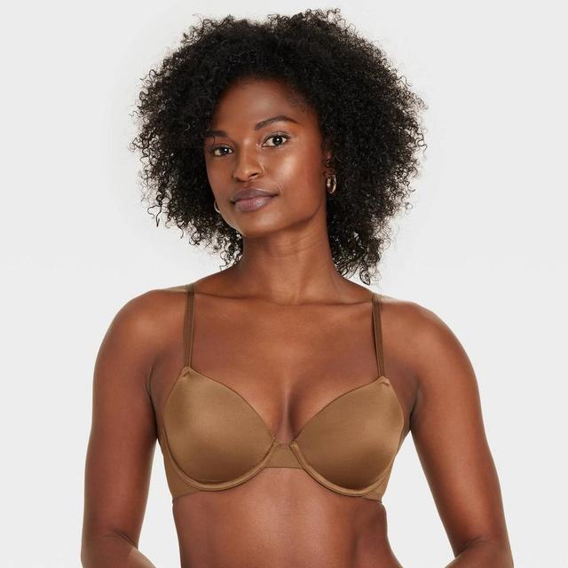 Womens Demi T-Shirt Push-Up Bra - Auden Sandbank Brown 36A Product Image