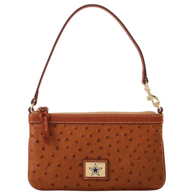 Dooney & Bourke Womens NFL Cowboys Large Slim Coated Cotton Wristlet in Caramel Product Image