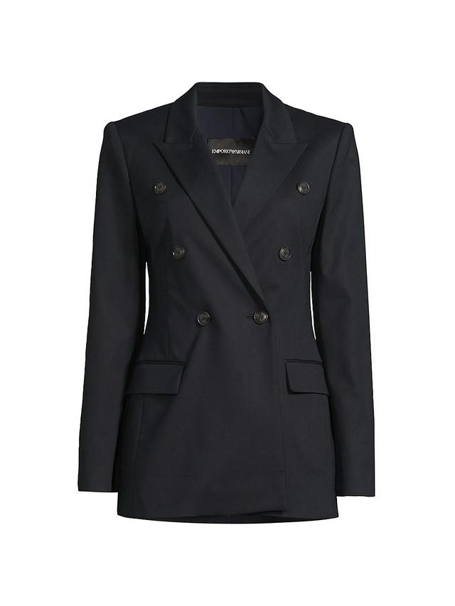 Womens Cotton-Blend Double-Breasted Blazer Product Image