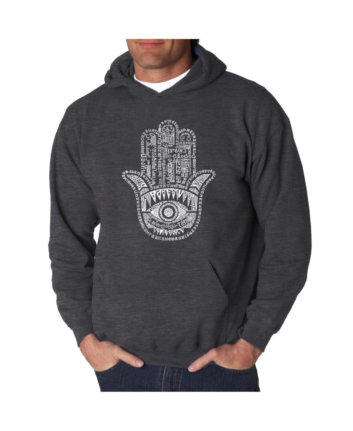 La Pop Art Mens Word Art Hooded Sweatshirt - Hamsa Product Image