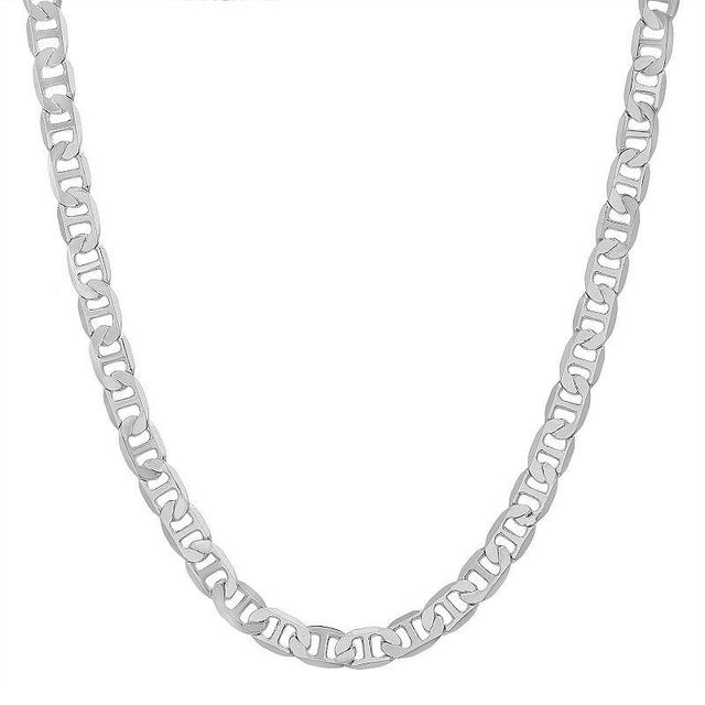 Mens 14k White Gold Plated Curb Chain Necklace - 24 in. Product Image