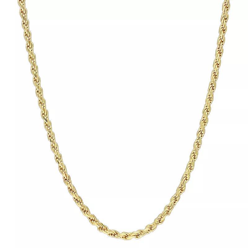 Stella Grace 18k Gold Over Silver Rope Chain Necklace, Womens Gold Tone Product Image