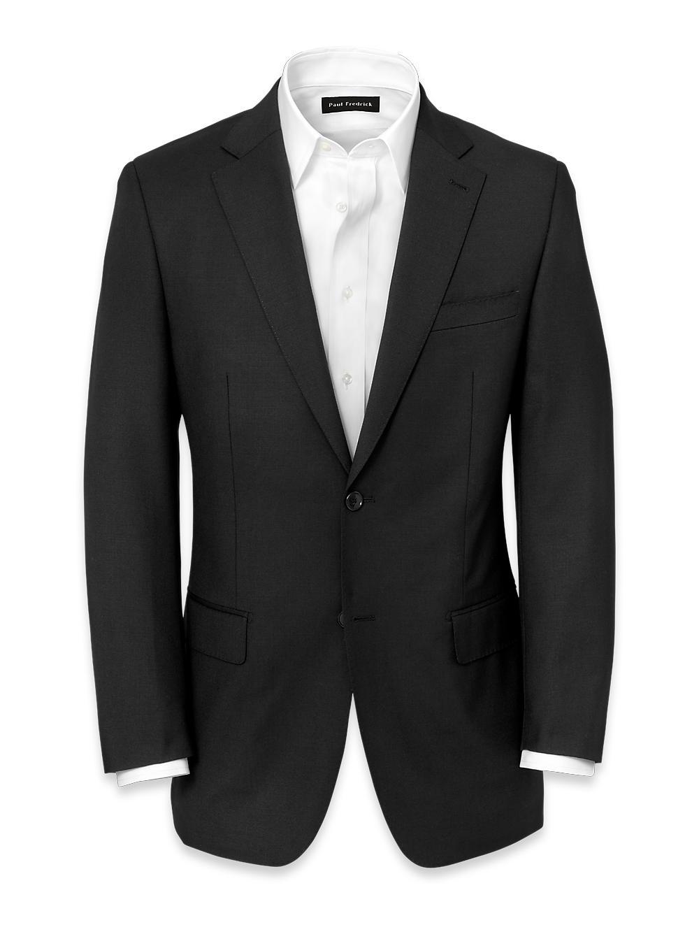 Wool Stretch Bengaline Notch Lapel Suit Jacket - Grey Product Image