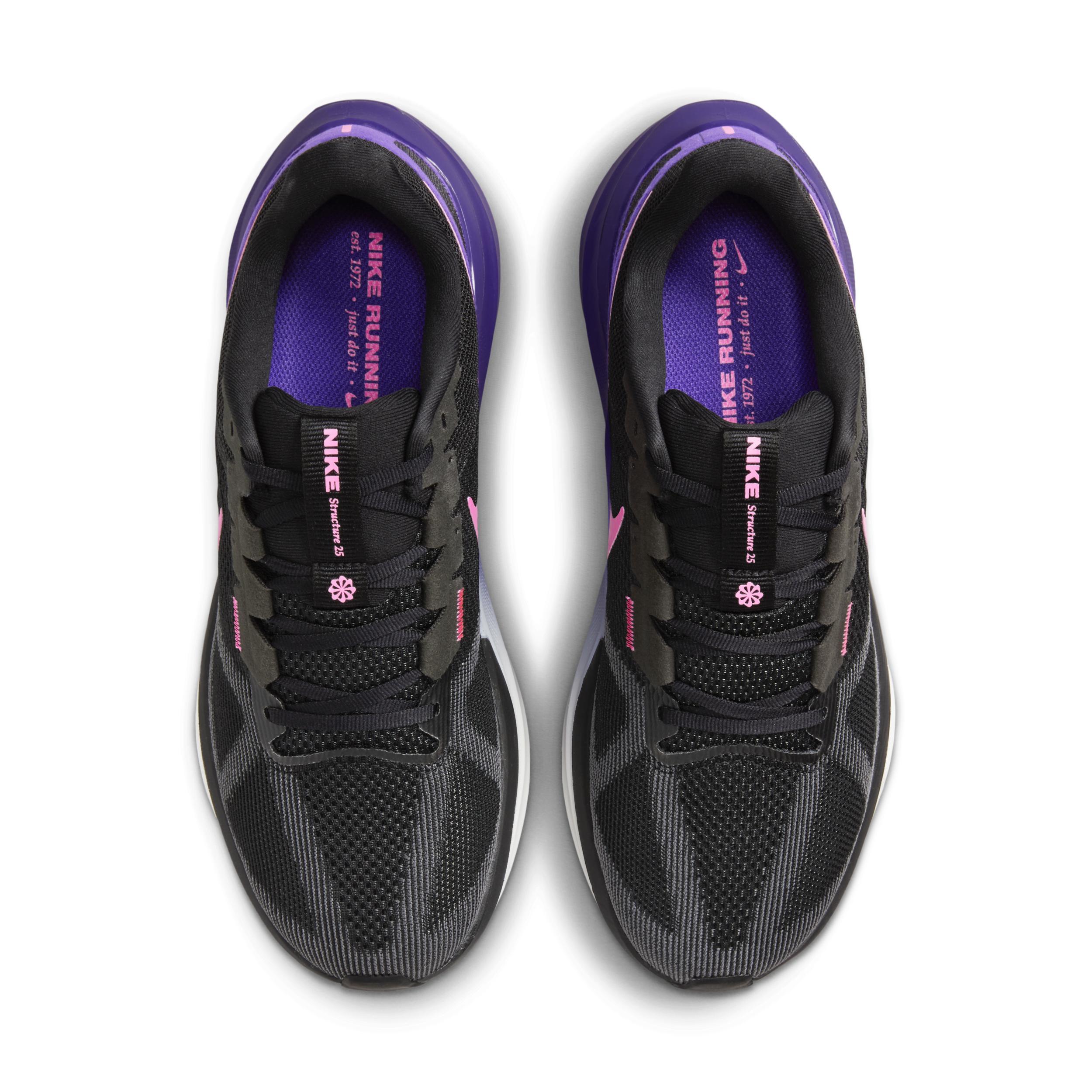 Nike Mens Nike Air Zoom Structure 25 - Mens Running Shoes Anthracite/Black/Fuchsia Product Image