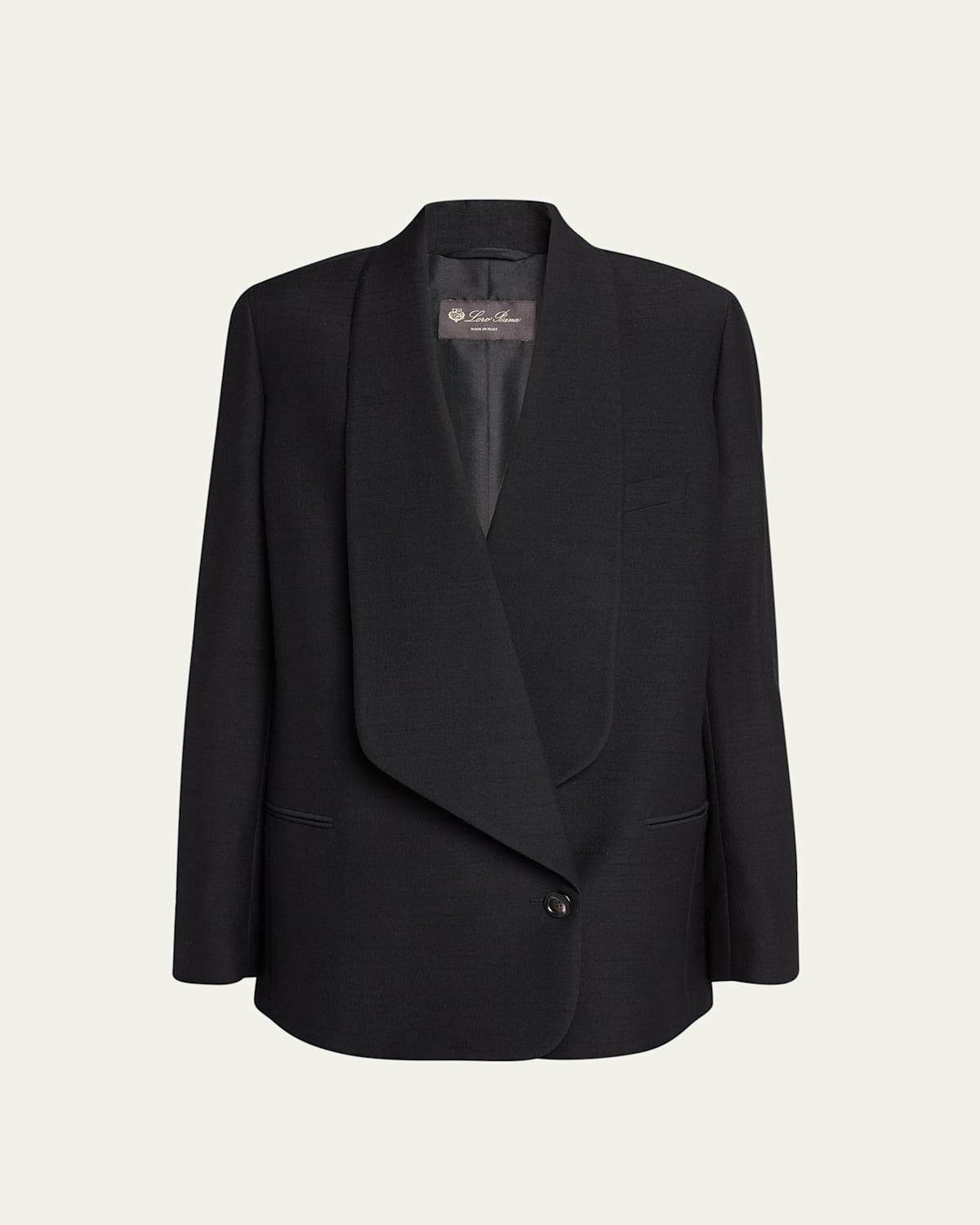 Sheri Slubbed Wool Blazer Jacket Product Image