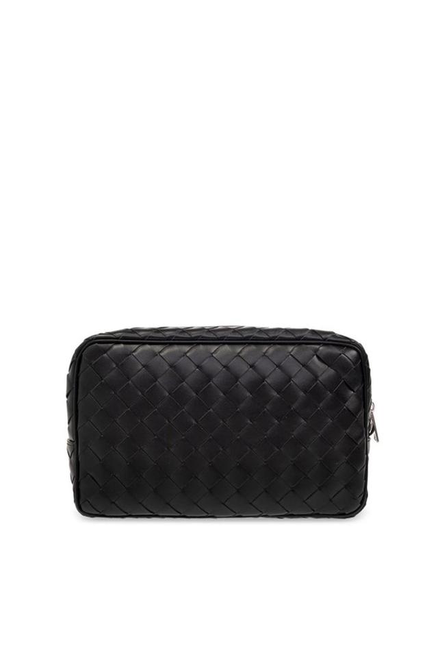 BOTTEGA VENETA Intrecciato Zipped Handbag In Black Product Image