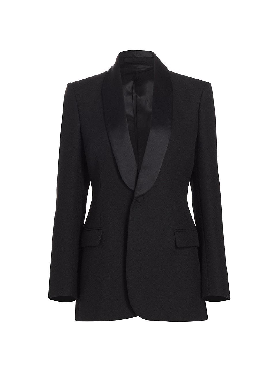 Womens Single-Breasted Wool Blazer Product Image