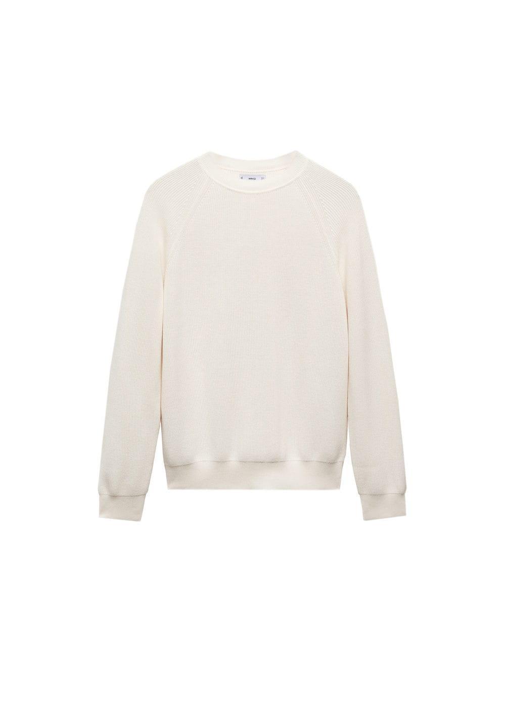 MANGO MAN - Ribbed round-neck sweater off whiteMen Product Image