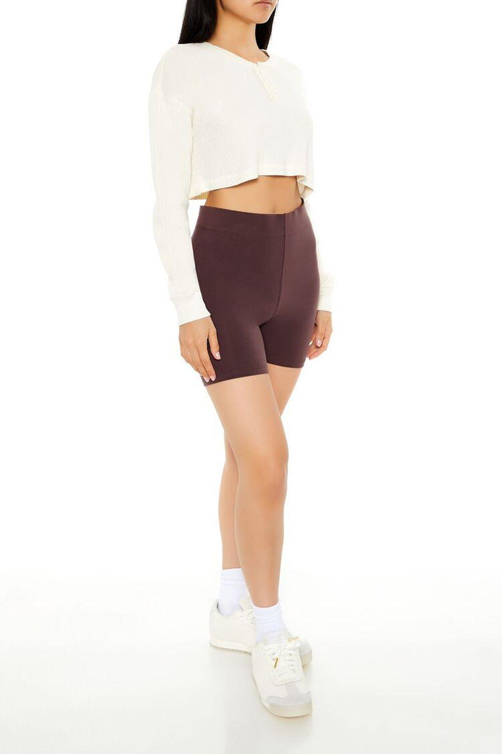 Cotton-Blend High-Rise Biker Shorts | Forever 21 Product Image