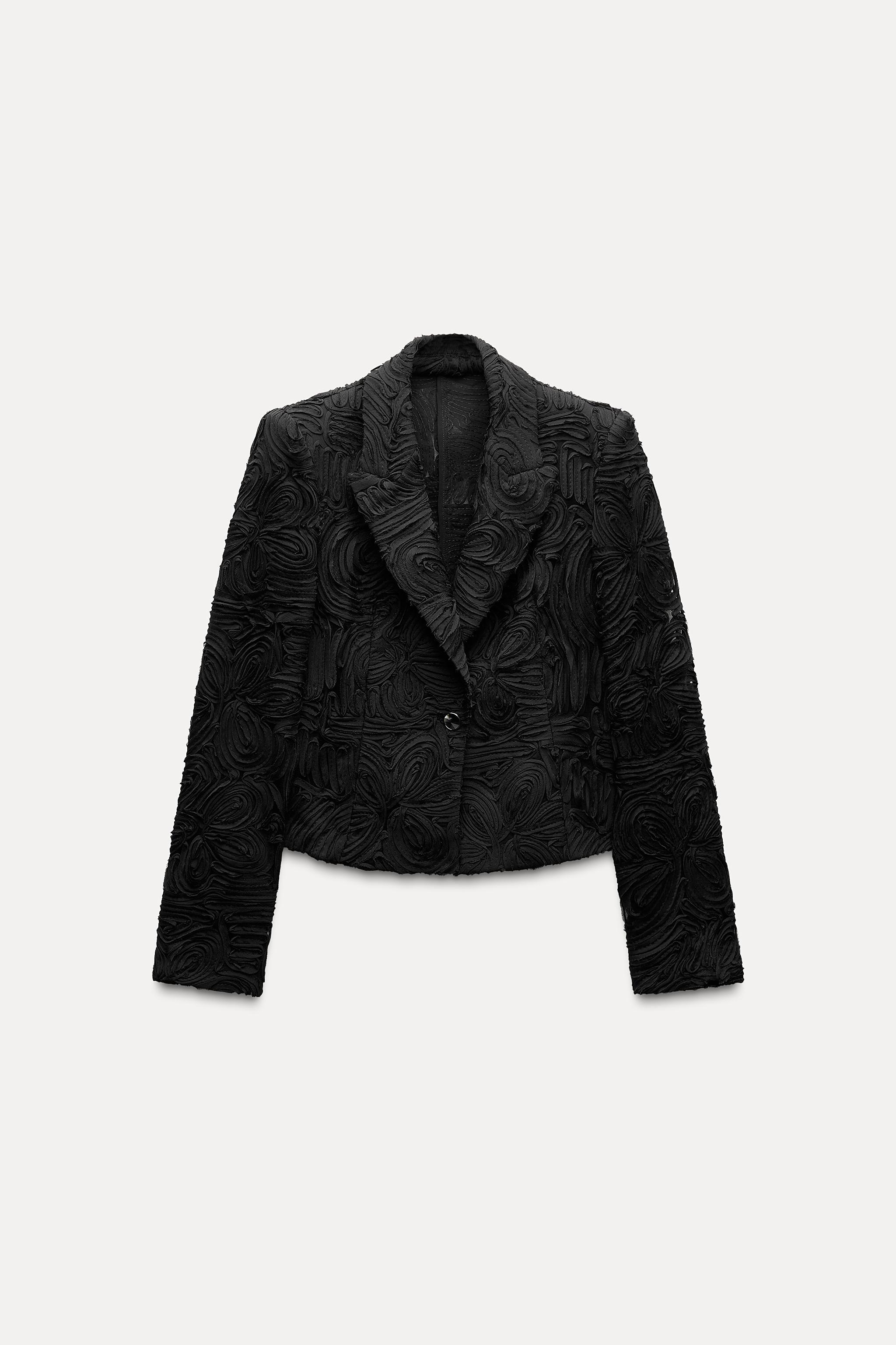 TEXTURED FLOWER TAILORED BLAZER Product Image