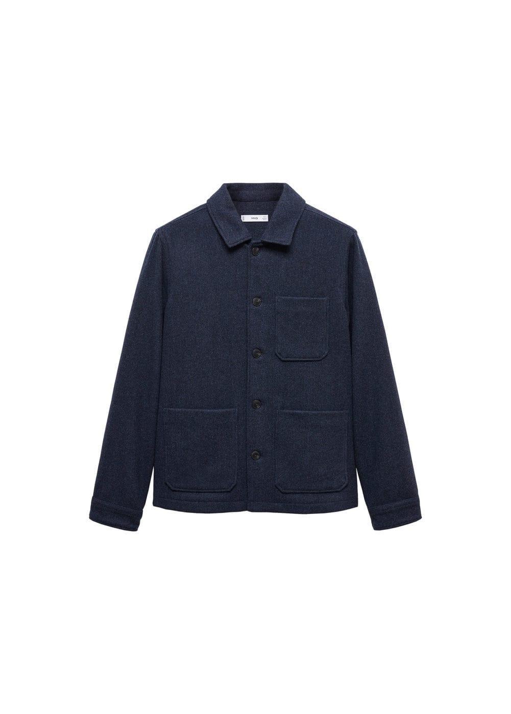 Mango Mens Double-Faced Pockets Detail Wool Overshirt Product Image