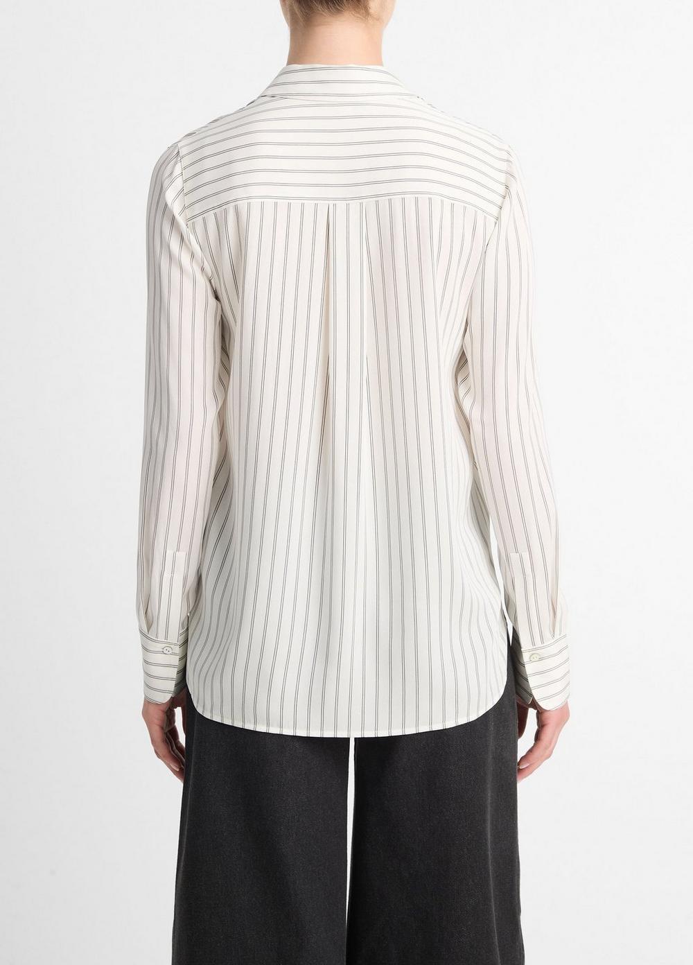 Striped Stretch-Silk Slim-Fit Blouse Product Image