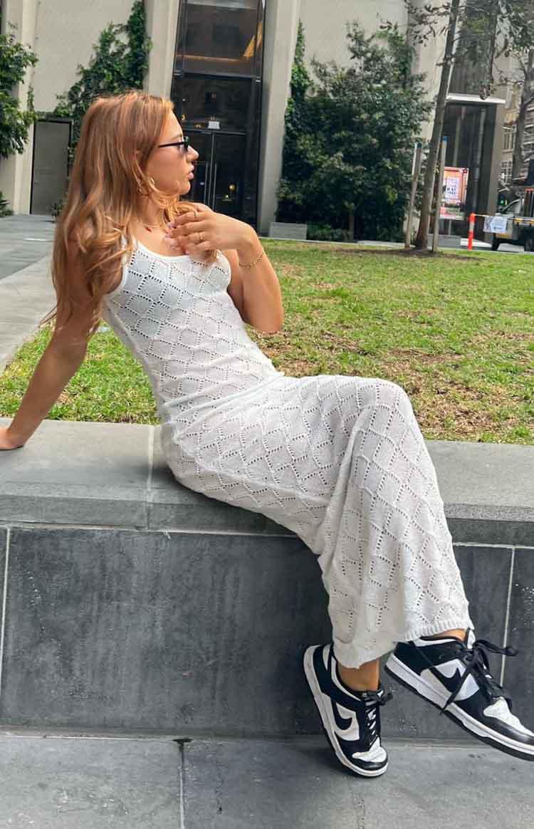 Piper White Knit Maxi Dress Product Image