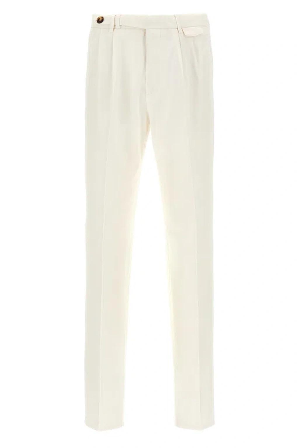 Straight-leg Tailored Trousers In White Product Image