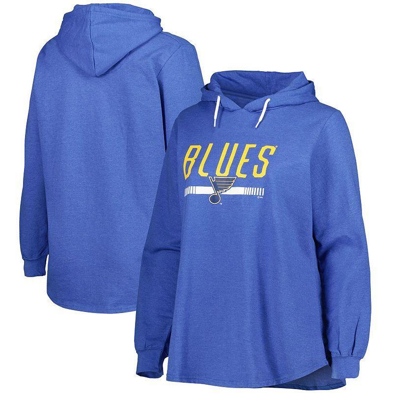 Womens Heather Royal St. Louis Blues Plus Size Fleece Pullover Hoodie Product Image