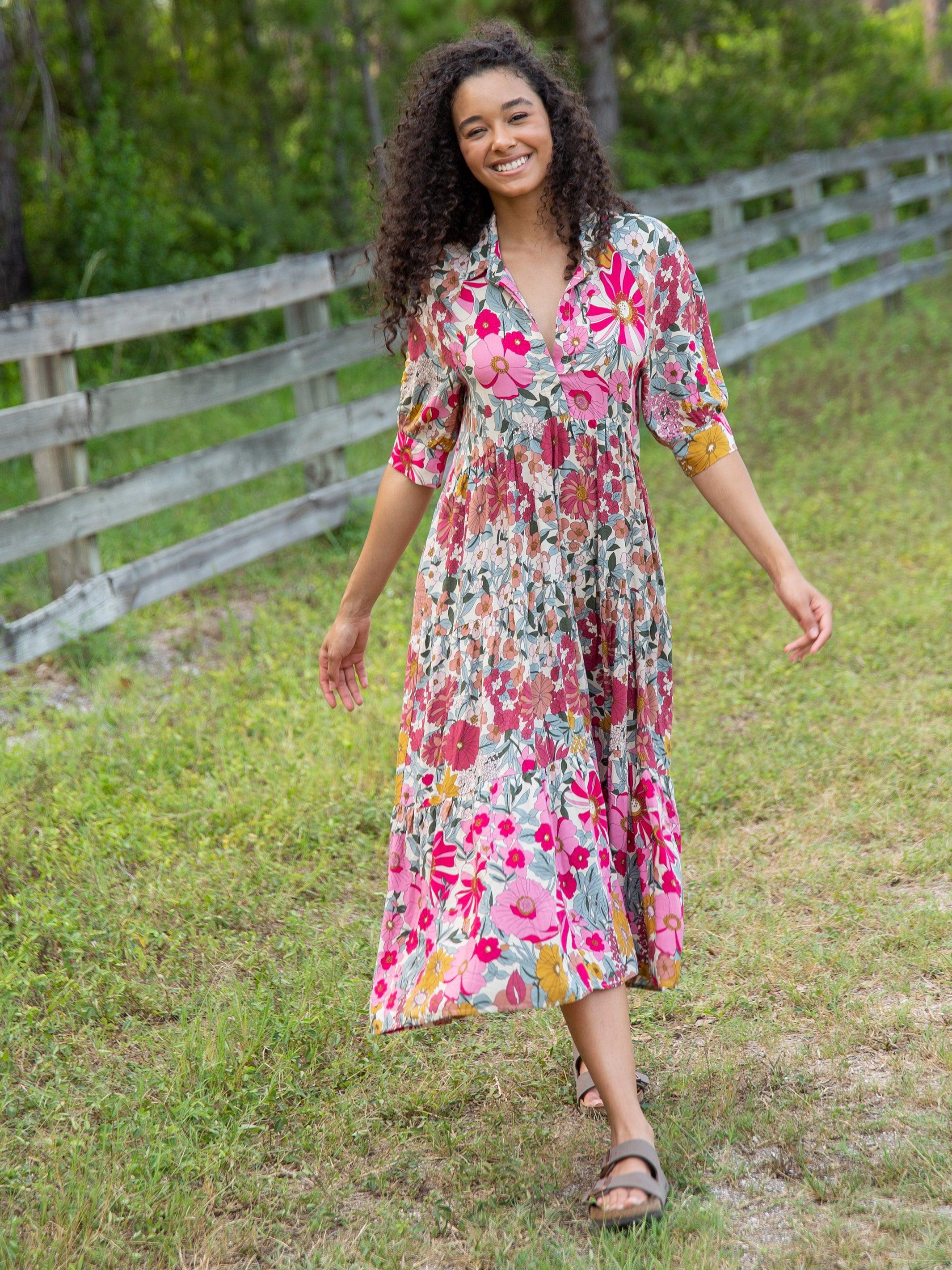 Rebecca Midi Dress - Vintage Floral Product Image