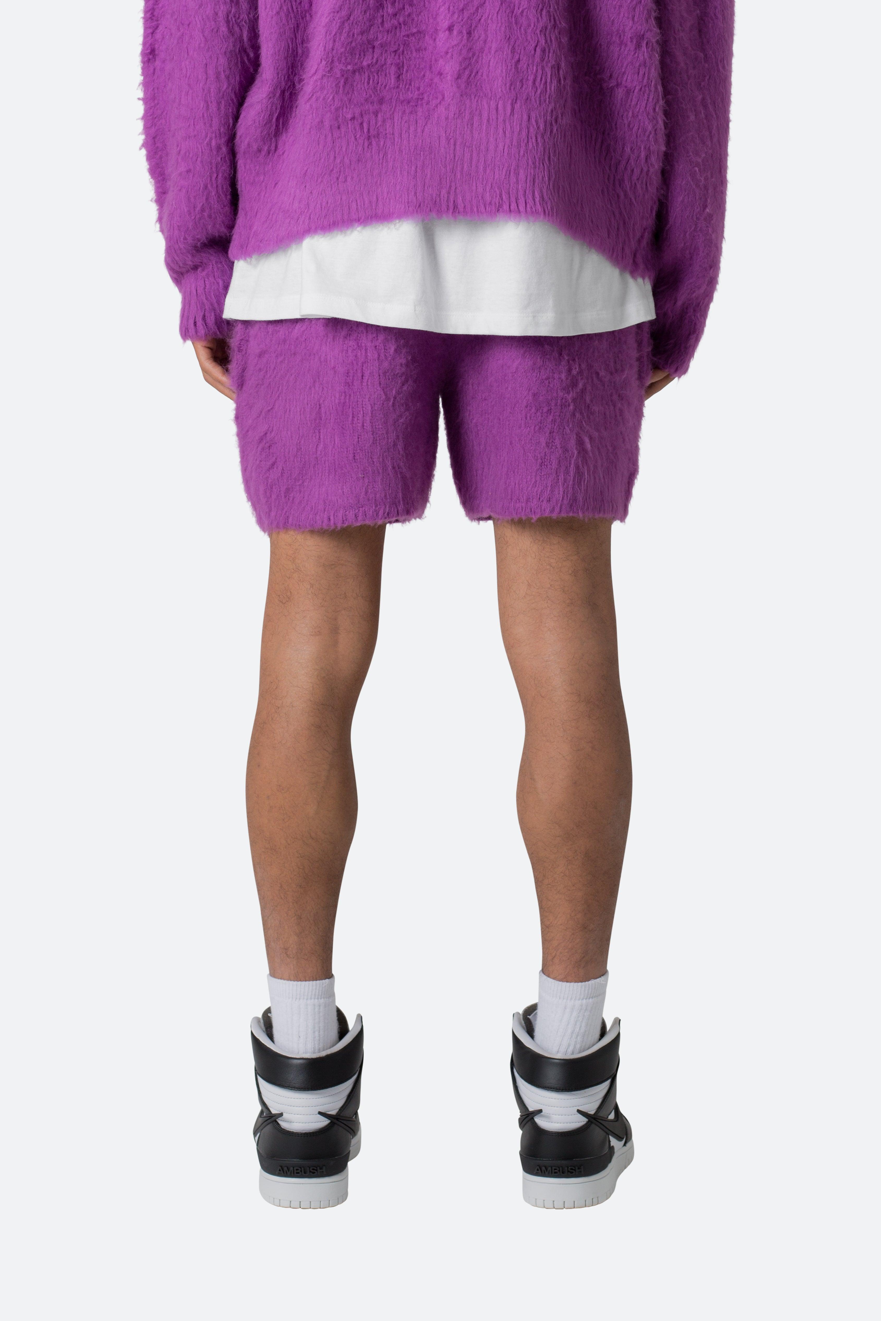 Fuzzy Sweatshorts - Purple Product Image