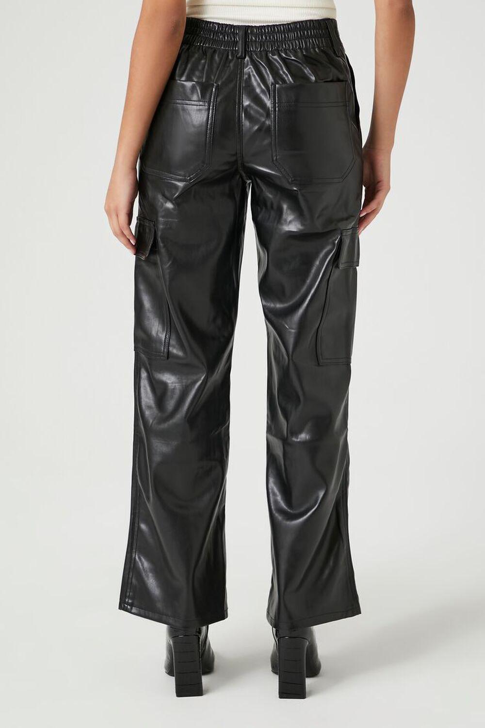 Faux Leather Straight Cargo Pants | Forever 21 Product Image