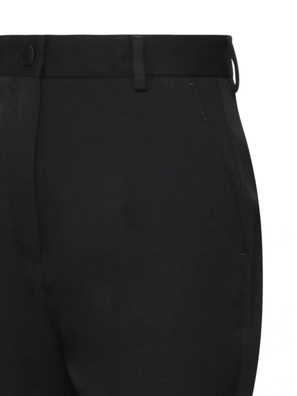 High-waist Gabardine Cigarette Pants In Black Product Image