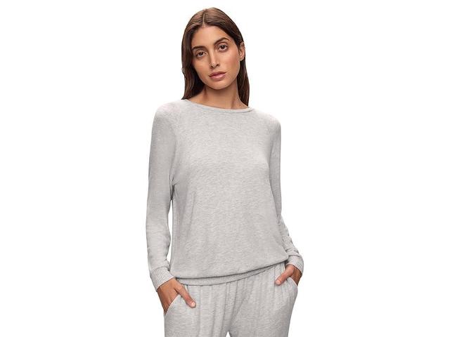 Eberjey Cozy Time Crew Neck Pullover (Light Heather Grey) Women's Pajama Product Image