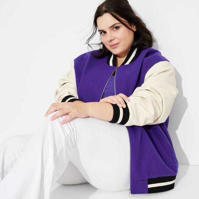 Womens Game Day Varsity Jacket - Wild Fable Purple 4X Product Image