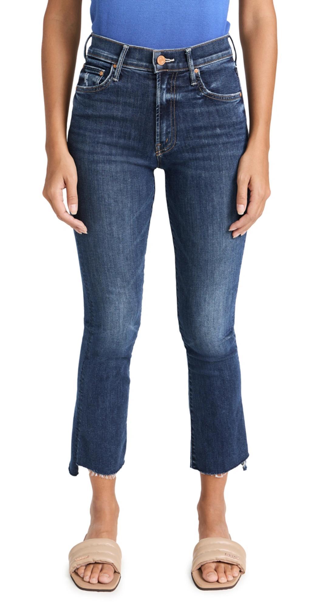 MOTHER The Insider Crop Step Fray Jeans In Blue Product Image