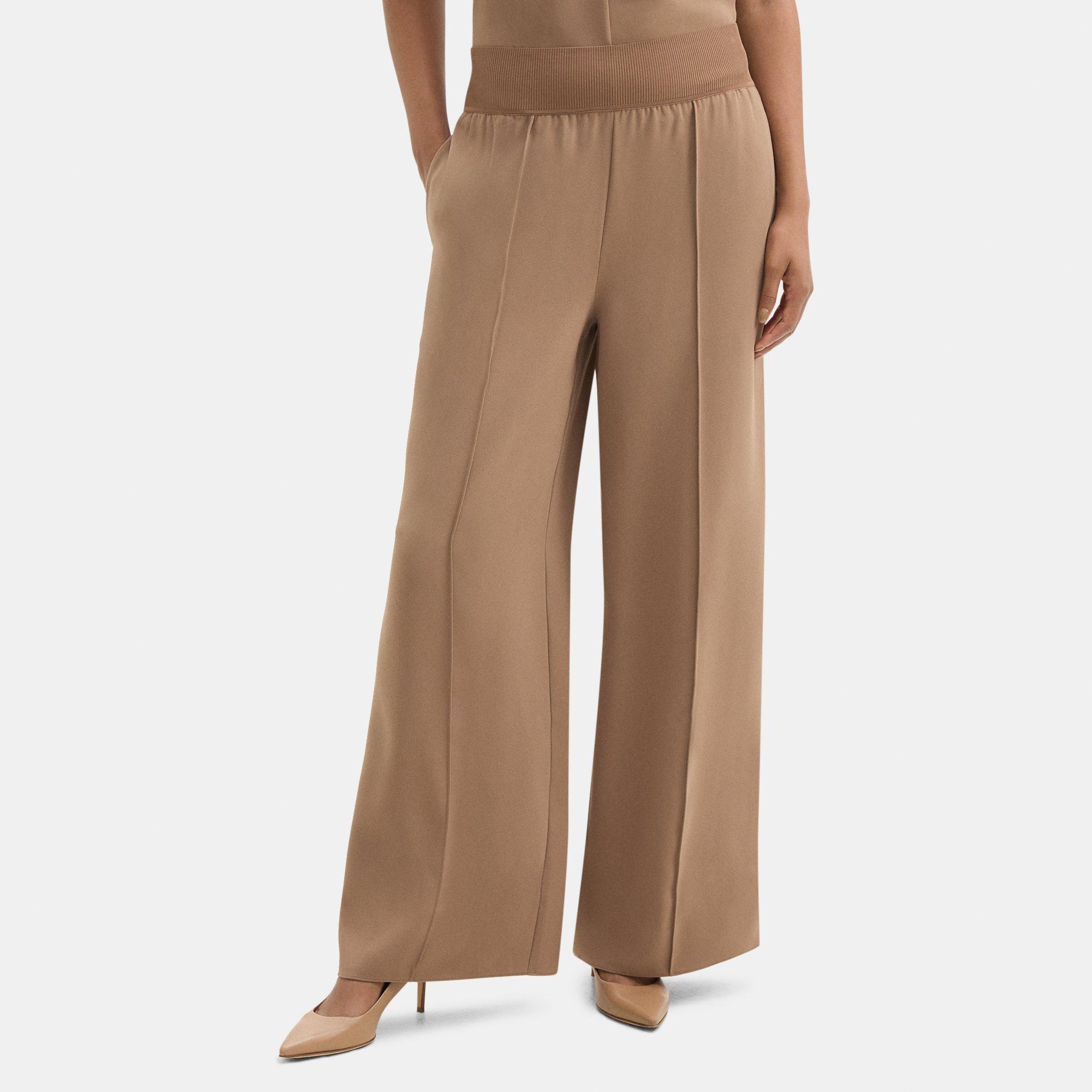 Crepe High-Waist Wide-Leg Pant | Theory Outlet Product Image