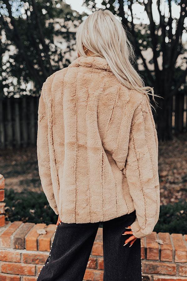 Luxe Feeling Plush Jacket in Iced Latte Product Image