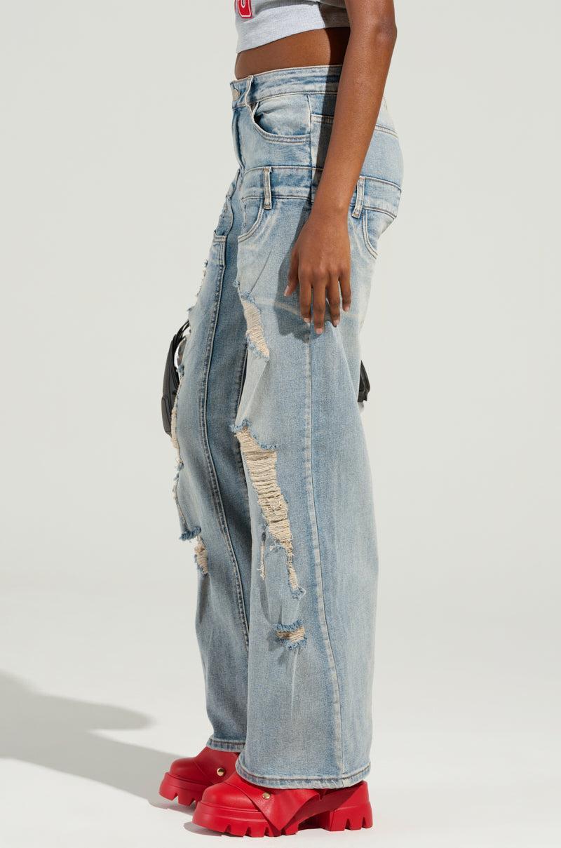 MADDIE MID RISE WIDE LEG JEANS Product Image