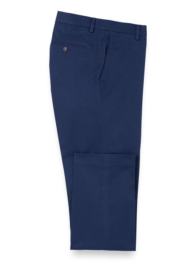 Cotton Stretch Twill Flat Front Pants - Dark Green Product Image