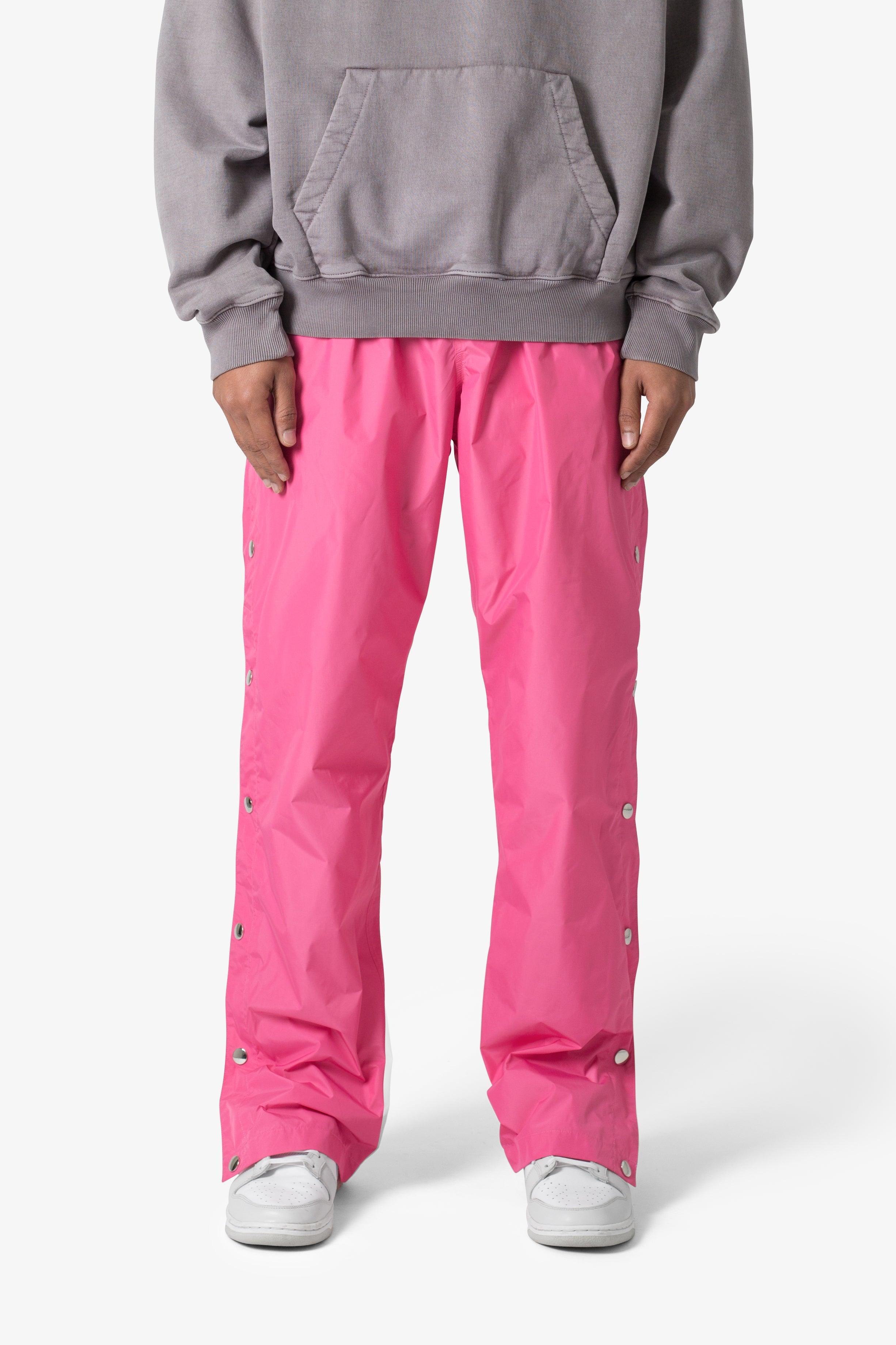 Nylon Snap Track Pants - Pink Product Image