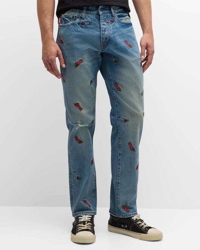 Men's All Caps Straight-Leg Jeans Product Image